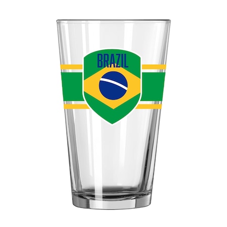 Logo Brands Brazil 16oz Stripe Pint Glass C4769-G16P-16